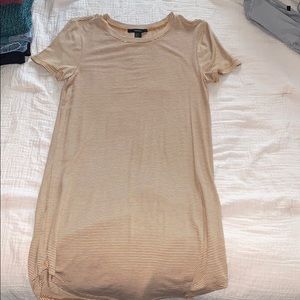 yellow and white striped tshirt dress